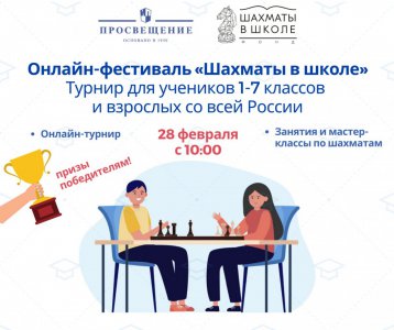 Второй всероссийский онлайн-фестиваль «Шахматы в школе» для школьников, учителей и их родителей